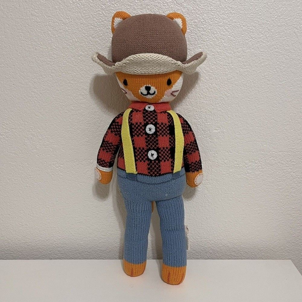 Cuddle + Kind Wyatt the Fox Plush Knit Handmade Doll Stuffed Animal 20"